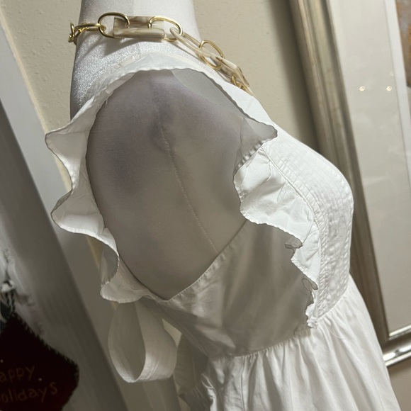 AQUA WHITE DRESS SIZE M 100% cotton. - Picture 15 of 16